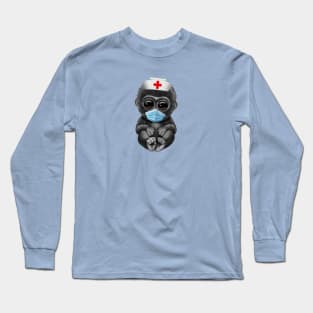 Cute Baby Gorilla Nurse Long Sleeve T-Shirt